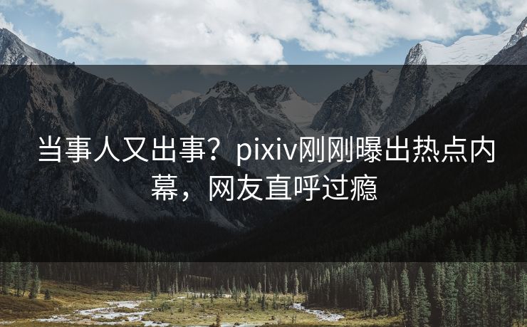 当事人又出事?pixiv刚刚曝出热点内幕,网友直呼过瘾 当事人又出事?pixiv刚刚曝出热点内幕,网友直呼过瘾