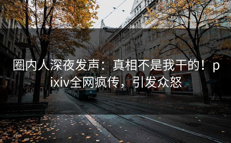 圈内人深夜发声：真相不是我干的！pixiv全网疯传，引发众怒