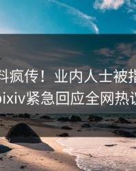 今晚猛料疯传！业内人士被指出乎意料，pixiv紧急回应全网热议不断