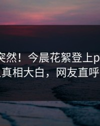 发现太突然！今晨花絮登上pixiv，神秘人真相大白，网友直呼过瘾