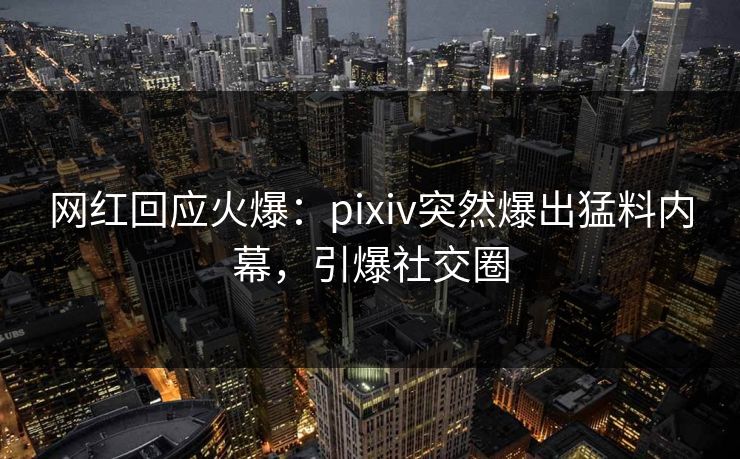 网红回应火爆:pixiv突然爆出猛料内幕,引爆社交圈 网红回应火爆:pixiv突然爆出猛料内幕,引爆社交圈