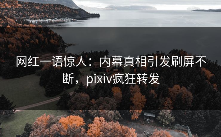 网红一语惊人:内幕真相引发刷屏不断,pixiv疯狂转发 网红一语惊人:内幕真相引发刷屏不断,pixiv疯狂转发