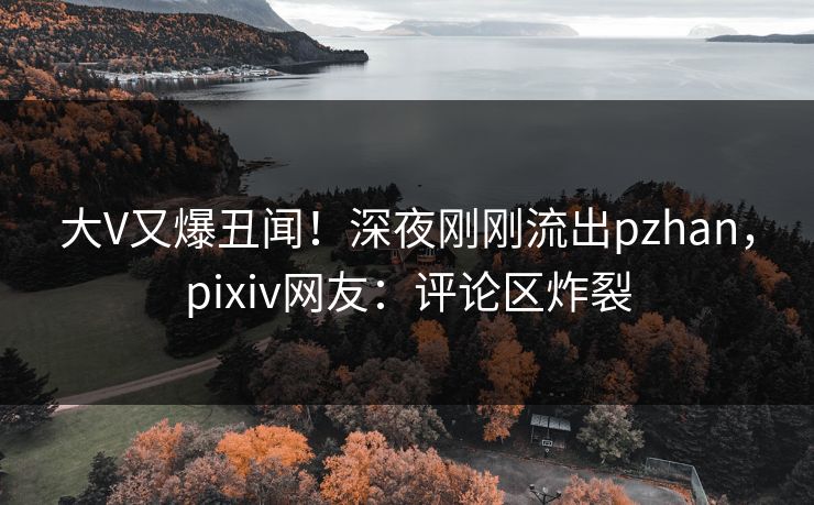 大V又爆丑闻!深夜刚刚流出pzhan,pixiv网友:评论区炸裂 大V又爆丑闻!深夜刚刚流出pzhan,pixiv网友:评论区炸裂