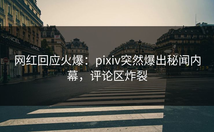 网红回应火爆:pixiv突然爆出秘闻内幕,评论区炸裂 网红回应火爆:pixiv突然爆出秘闻内幕,评论区炸裂
