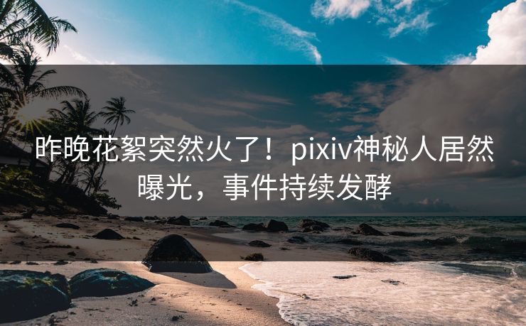 昨晚花絮突然火了!pixiv神秘人居然曝光,事件持续发酵 昨晚花絮突然火了!pixiv神秘人居然曝光,事件持续发酵
